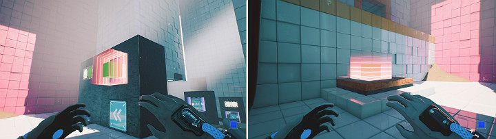 When you change the magnet pole to blue, the green cube is thrown forward and attracted by another magnet - QUBE 2 - Chapter 7 - The Edge - Walkthrough - Q.U.B.E. 2 Game Guide