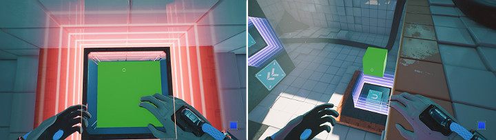 Jump onto the green cube and change the magnet pole to blue - QUBE 2 - Chapter 7 - The Edge - Walkthrough - Q.U.B.E. 2 Game Guide