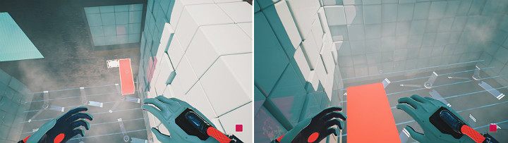 As you float in the air, create and extend an orange cube - QUBE 2 - Chapter 7 - The Edge - Walkthrough - Q.U.B.E. 2 Game Guide