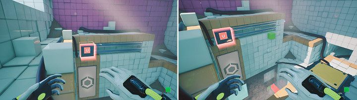 Replace the magnet pole with a red one and eject the green cube outwards to keep it floating - QUBE 2 - Chapter 7 - The Edge - Walkthrough - Q.U.B.E. 2 Game Guide