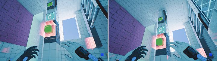 Change the magnet pole to a red one and slide the green cube out so that it is caught by the magnet - QUBE 2 - Chapter 7 - The Edge - Walkthrough - Q.U.B.E. 2 Game Guide