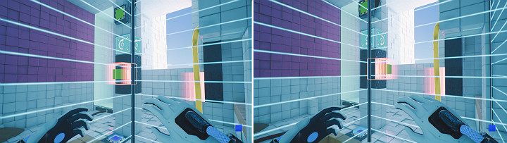 Once again create a green cube that will be captured by the magnet and then turn the head clockwise - QUBE 2 - Chapter 7 - The Edge - Walkthrough - Q.U.B.E. 2 Game Guide