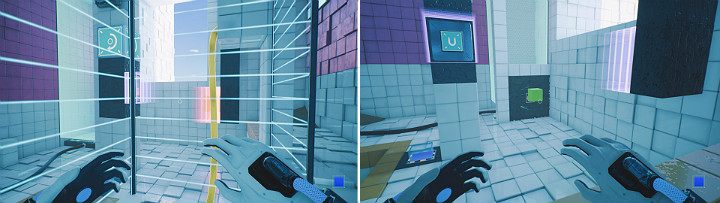 Change the magnet pole from green cube to blue - QUBE 2 - Chapter 7 - The Edge - Walkthrough - Q.U.B.E. 2 Game Guide