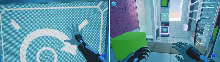 When you are at the correct height, activate the panel to rotate the head to the left - QUBE 2 - Chapter 7 - The Edge - Walkthrough - Q.U.B.E. 2 Game Guide