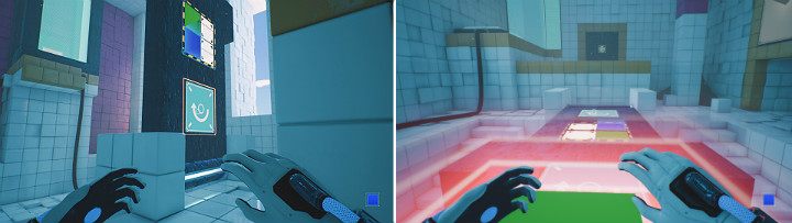 Move the wall to the horizontal position using the bottom panel, then move behind the green cube and turn on the wall panel at the other end - QUBE 2 - Chapter 7 - The Edge - Walkthrough - Q.U.B.E. 2 Game Guide