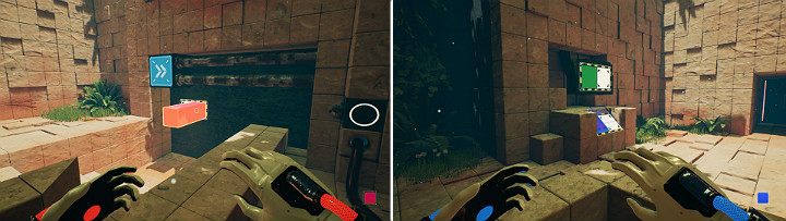 Create and release an orange cube from the right side of the panel - QUBE 2 - Chapter 8 - The Fall of Man - Walkthrough - Q.U.B.E. 2 Game Guide