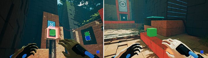 Raise the magnet then switch its color to blue - QUBE 2 - Chapter 8 - The Fall of Man - Walkthrough - Q.U.B.E. 2 Game Guide