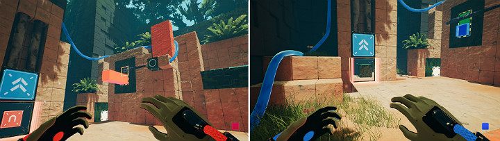 Create an orange cube at the bottom and a green cube at the top of the panel - QUBE 2 - Chapter 8 - The Fall of Man - Walkthrough - Q.U.B.E. 2 Game Guide