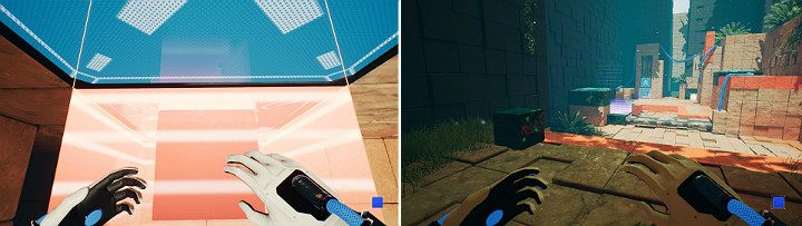 Jump on the green cube then switch the magnets color to blue - QUBE 2 - Chapter 8 - The Fall of Man - Walkthrough - Q.U.B.E. 2 Game Guide