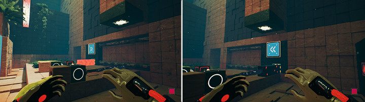 Stand on the button found in the corner of the room, then create an orange cube on the bottom panel of the lift - QUBE 2 - Chapter 8 - The Fall of Man - Walkthrough - Q.U.B.E. 2 Game Guide