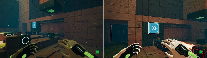 Stay on the button and use the upper panel to create a green cube - QUBE 2 - Chapter 8 - The Fall of Man - Walkthrough - Q.U.B.E. 2 Game Guide