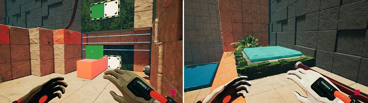 Create a set of stairs as shown in the screenshot above, then jump on the cubes and activate the large button - QUBE 2 - Chapter 8 - The Fall of Man - Walkthrough - Q.U.B.E. 2 Game Guide