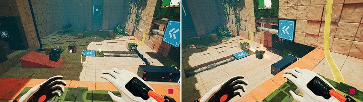 The green cube is now traveling towards the ramp - QUBE 2 - Chapter 8 - The Fall of Man - Walkthrough - Q.U.B.E. 2 Game Guide