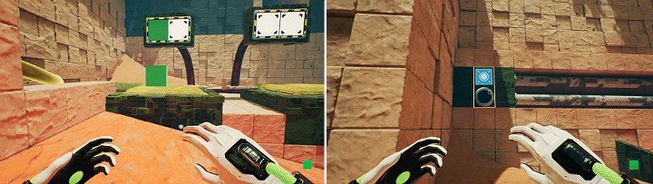 Create a green cube and activate the large button found on your left - QUBE 2 - Chapter 9 - Memories of God - Walkthrough - Q.U.B.E. 2 Game Guide