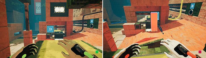 Return to the initial part of the location and stand on a button on your left to activate the mechanism - QUBE 2 - Chapter 9 - Memories of God - Walkthrough - Q.U.B.E. 2 Game Guide