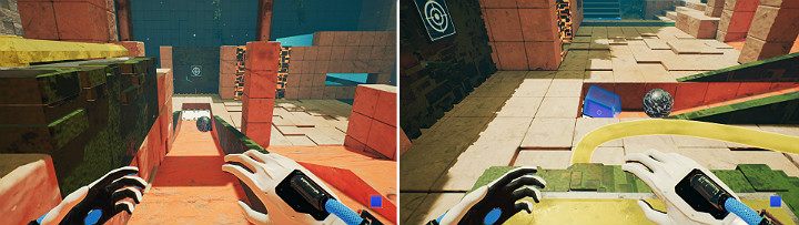 The sphere will land on the ramp and bowl down the incline - QUBE 2 - Chapter 9 - Memories of God - Walkthrough - Q.U.B.E. 2 Game Guide