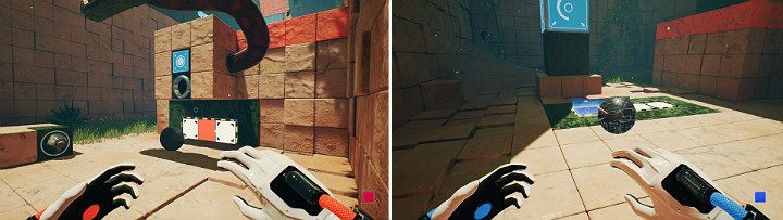 Create an orange cube in the middle socket at the bottom panel and release the sphere from its place in the wall - QUBE 2 - Chapter 9 - Memories of God - Walkthrough - Q.U.B.E. 2 Game Guide