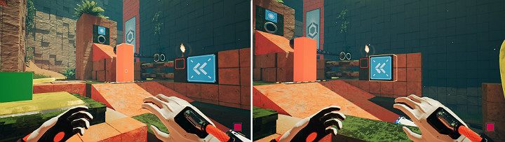 Create an orange cube on the bottom panel, then activate the sphere - QUBE 2 - Chapter 9 - Memories of God - Walkthrough - Q.U.B.E. 2 Game Guide