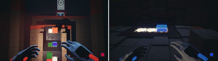 Create an orange cube on the upper panel and jump to the other side of the room - QUBE 2 - Chapter 10 - Uncomfortable Truths - Walkthrough - Q.U.B.E. 2 Game Guide