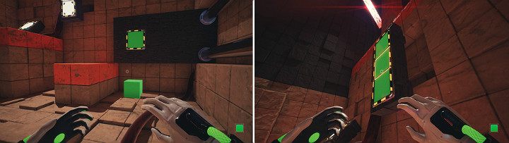 Create a green cube and use it as a stepping-stone to gain access to the platform - QUBE 2 - Chapter 10 - Uncomfortable Truths - Walkthrough - Q.U.B.E. 2 Game Guide