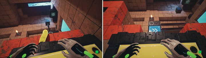 Step on a large button on your right to activate the oil dispenser - QUBE 2 - Chapter 10 - Uncomfortable Truths - Walkthrough - Q.U.B.E. 2 Game Guide