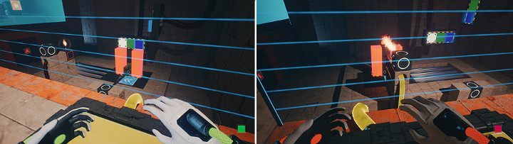 Climb to the platform and stand on the button to your right to activate the oil dispenser - QUBE 2 - Chapter 10 - Uncomfortable Truths - Walkthrough - Q.U.B.E. 2 Game Guide