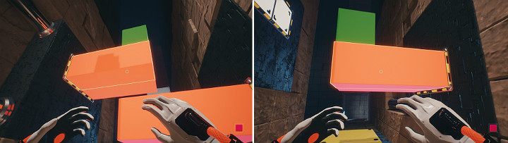 Step on the middle button and wait for the cranes to stand in a right location - QUBE 2 - Chapter 10 - Uncomfortable Truths - Walkthrough - Q.U.B.E. 2 Game Guide