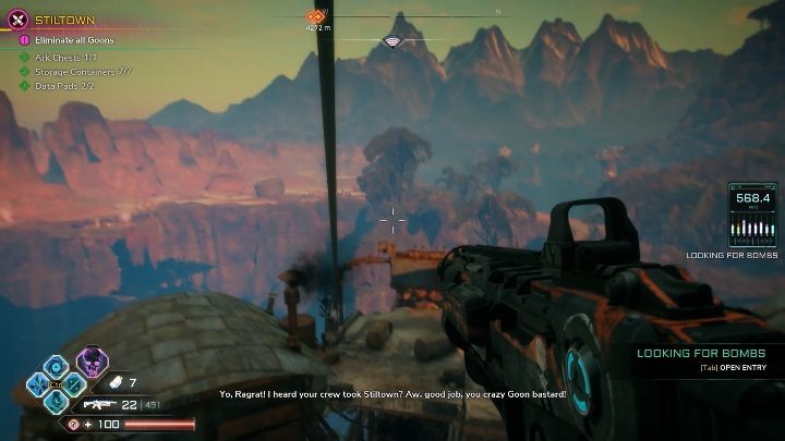 On the site you will find - 1 ark chest, 2 data pads and 7 storage containers - Bandit Dens in Torn Plains - Rage 2 - Bandit Dens - Rage 2 Guide