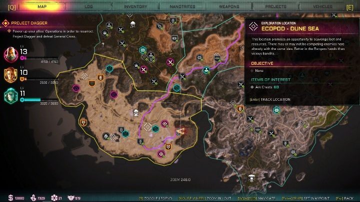 Ecopod in the Dune Sea is located in the eastern part of the location, next to the Ranger Echo - Ecocapsules Map | Rage 2 - World Atlas - Rage 2 Guide