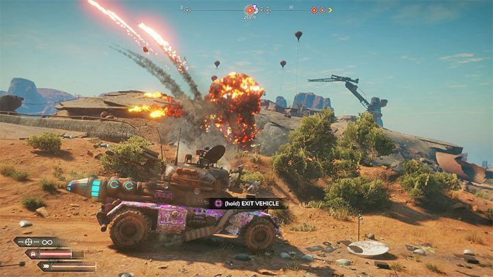 You can immediately take advantage of an on-board cannon to kill some bandits or drive it to Gunbarrel to add it permanently to your garage - Goon Fire | Rage 2 Trophy guide - Trophy Guide - Rage 2 Guide