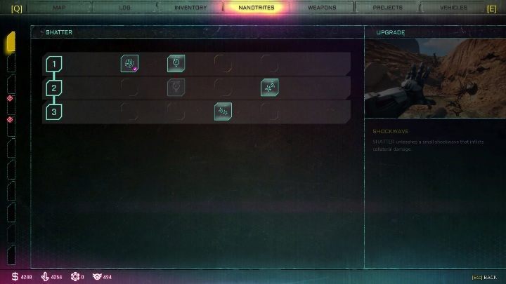 Warping Shatter- increases the range of the skill - Shatter | Nanotrites in Rage 2 - Nanotrites - Rage 2 Guide