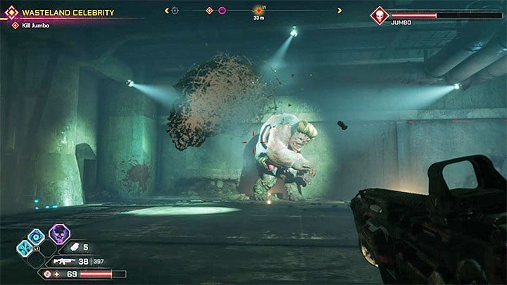 Jumbo is a powerful mutant (his health bar is displayed in the upper right corner of the screen) - Jumbo | Boss in Rage 2 - Bosses - Rage 2 Guide