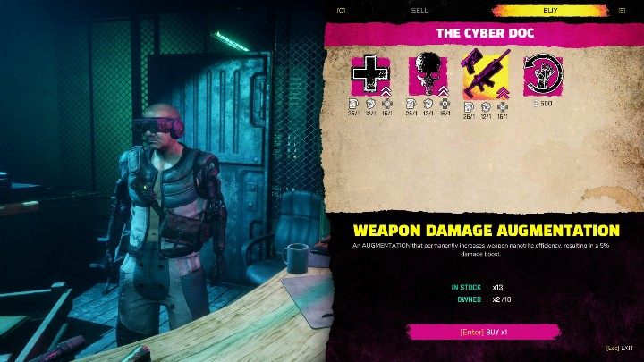 The most important merchant in Rage is the Cyber-doc - Traders and other NPCs in The Rage 2 - Basics - Rage 2 Guide