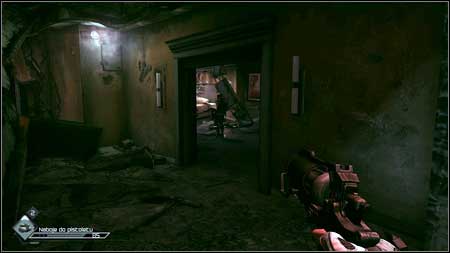 When you clear the area, leave the room, pick up ammo and then sneak up on your opponent (C) and kill him with bare hands - Quell the Bandit Threat - p. 2 | Main missions - Main missions - Rage Game Guide & Walkthrough