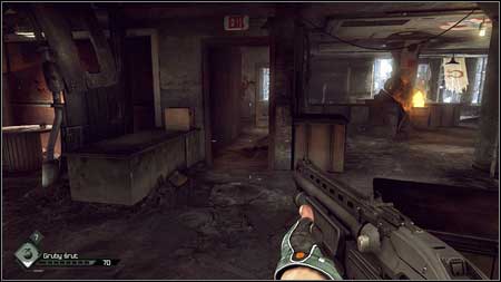 To the right of mentioned table youll find a corridor leading to another part of this complex - The Missing Parts/Find the Buggy Parts - p. 2 | Main missions - Main missions - Rage Game Guide & Walkthrough