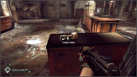 On the cabinet on the other side of the room youll find Piston Assembly which is the last element needed for fixing a buggy - The Missing Parts/Find the Buggy Parts - p. 2 | Main missions - Main missions - Rage Game Guide & Walkthrough