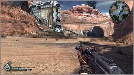 Once you get to the destination destroy an enemy robot and then get out of the car and enter the bandits hideout - Destroy the Bomb Caches - p. 1 | Main missions - Main missions - Rage Game Guide & Walkthrough