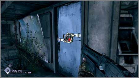 After the fight use the Lock Grinder on the door to the right of the stairs - Defibrillator Upgrade - p. 2 | Main missions - Main missions - Rage Game Guide & Walkthrough