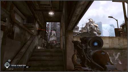 Move forward and youll reach the stairs which will lead you to the square controlled by snipers - Lost Research Data - p. 2 | Main missions - Main missions - Rage Game Guide & Walkthrough