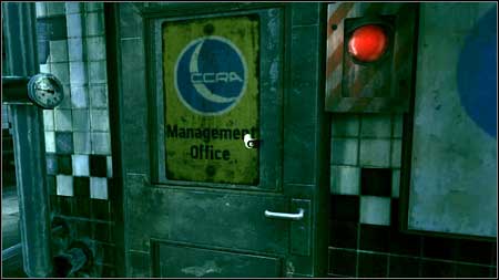 You can reach the Gearhead Vault through the Management Office, which can be found behind the Janis Supplies (opposite to the Dietrichs room) - Gearhead Vault - p. 1 | Main missions - Main missions - Rage Game Guide & Walkthrough