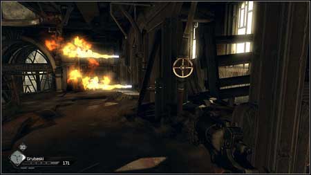 Move forward eliminating enemies until you reach flames blocking your way - Gearhead Vault - p. 1 | Main missions - Main missions - Rage Game Guide & Walkthrough