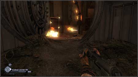 Leaving the vault watch out for flames blocking the passage - Gearhead Vault - p. 2 | Main missions - Main missions - Rage Game Guide & Walkthrough