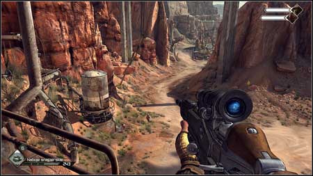 After accepting the mission youll be automatically moved to the proper place and obtain the Semi-automatic upgrade for the Sniper Rifle, so you can shoot faster - Mutant Menace | Side missions - Side missions - Rage Game Guide & Walkthrough