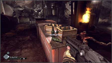 When you get to the second floor and eliminate all enemies you should see bottles lying on the table - Stolen Merchandise | Side missions - Side missions - Rage Game Guide & Walkthrough