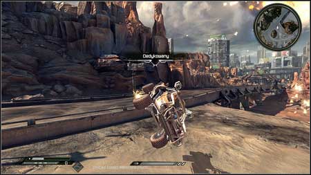 In order to get it you have to jump using the rocks on the south - Wasteland - p. 1 | Vehicle jumps - Vehicle jumps - Rage Game Guide & Walkthrough