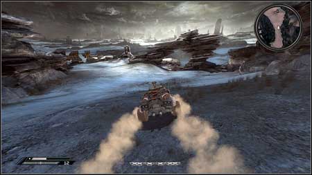 After completing the Assault The Authority Bridge drive to the other side of the bridge and move forward, until youll see the gate like construction - Eastern Wasteland | Vehicle jumps - Vehicle jumps - Rage Game Guide & Walkthrough