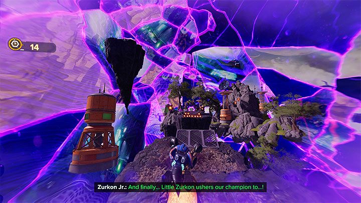 The gold bolt is the reward for completing the Bugtrax round of the bronze cup - Ratchet & Clank Rift Apart: Scarstu Debris Field - collectibles, list, map - Secrets and Collectibles - Ratchet & Clank Rift Apart Guide