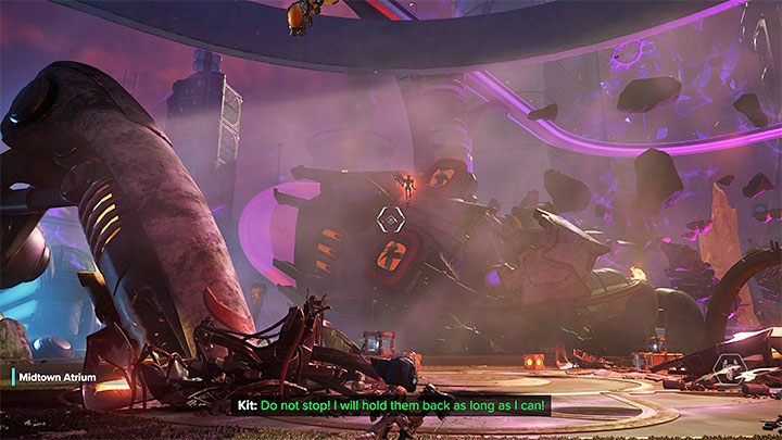 In the final third battle, you will engage in a direct duel with Emperor Nefarious in the atrium - Ratchet & Clank Rift Apart: Emperor Nefarious, the final boss - how to defeat him? - Bosses - Ratchet & Clank Rift Apart Guide