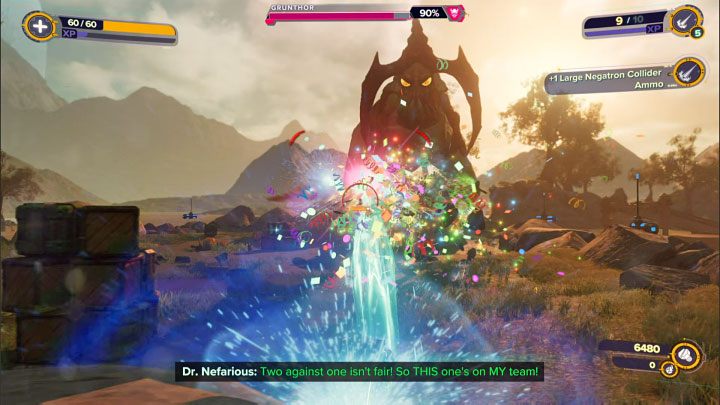 After advancing to the third phase of the battle, you must first deal with Grunthor, a mini-boss "summoned" by Nefarious - Ratchet & Clank Rift Apart: Doctor Nefarious, return to the Arena - how to defeat the boss? - Bosses - Ratchet & Clank Rift Apart Guide
