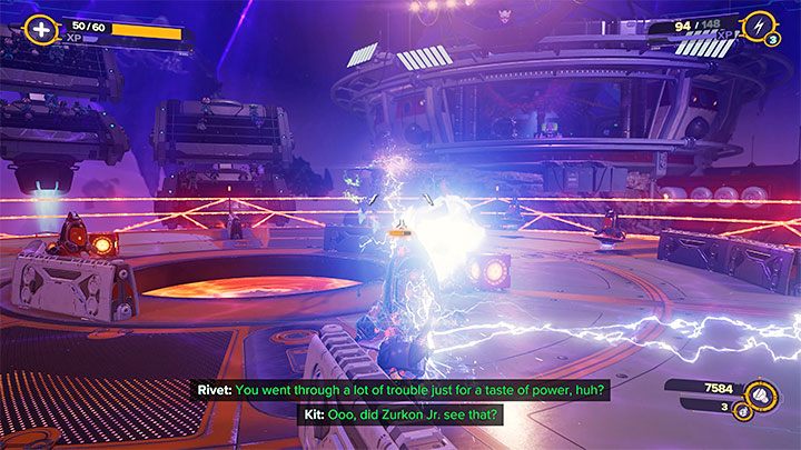 In the final phase of the fight, you must deprive Nefarious of the last 25% of his health bar - Ratchet & Clank Rift Apart: Doctor Nefarious, return to the Arena - how to defeat the boss? - Bosses - Ratchet & Clank Rift Apart Guide